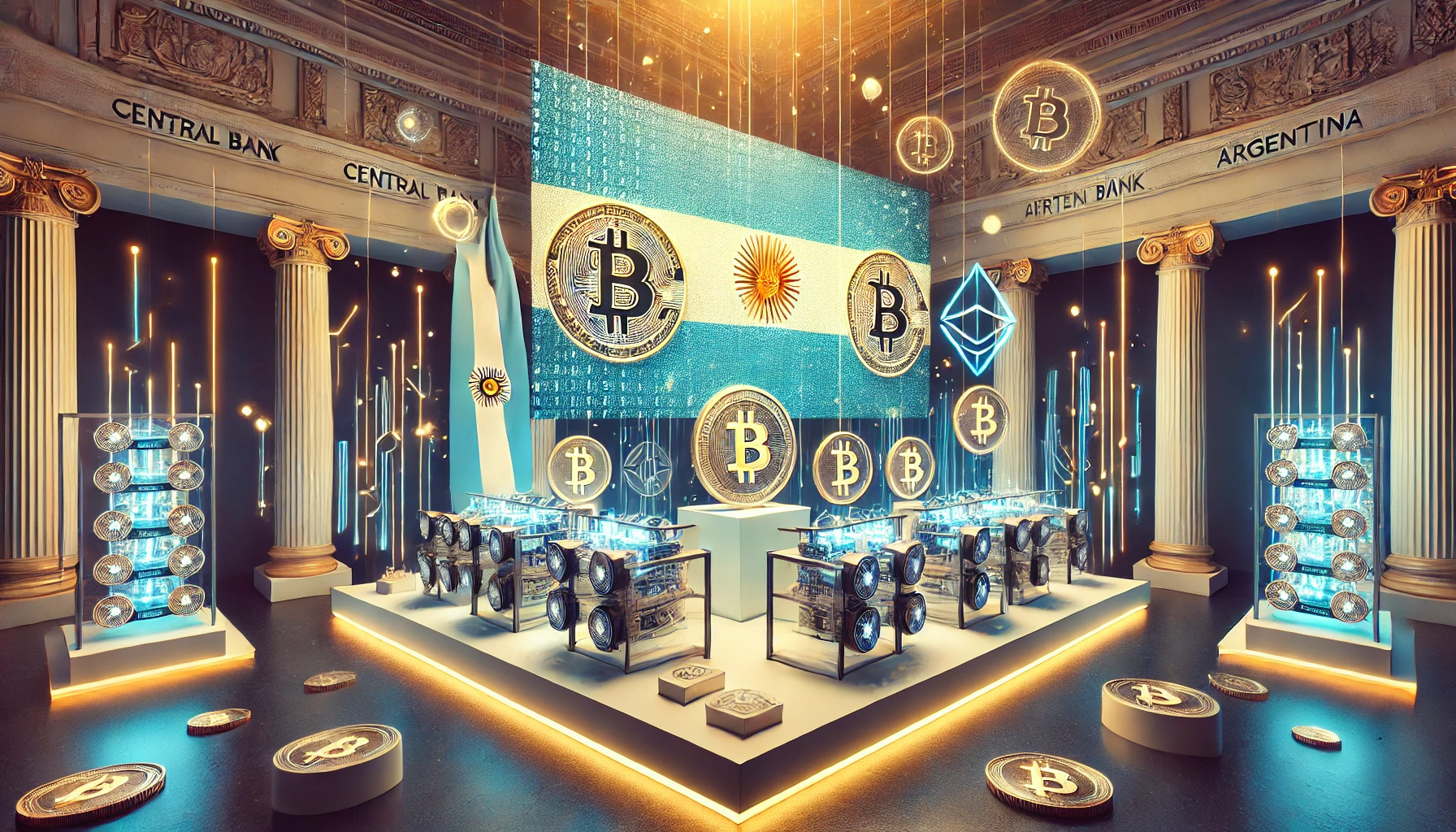 The Central Bank Of Argentina Hosts An Innovative Exhibit Featuring Live Bitcoin Mining Within An Art Display